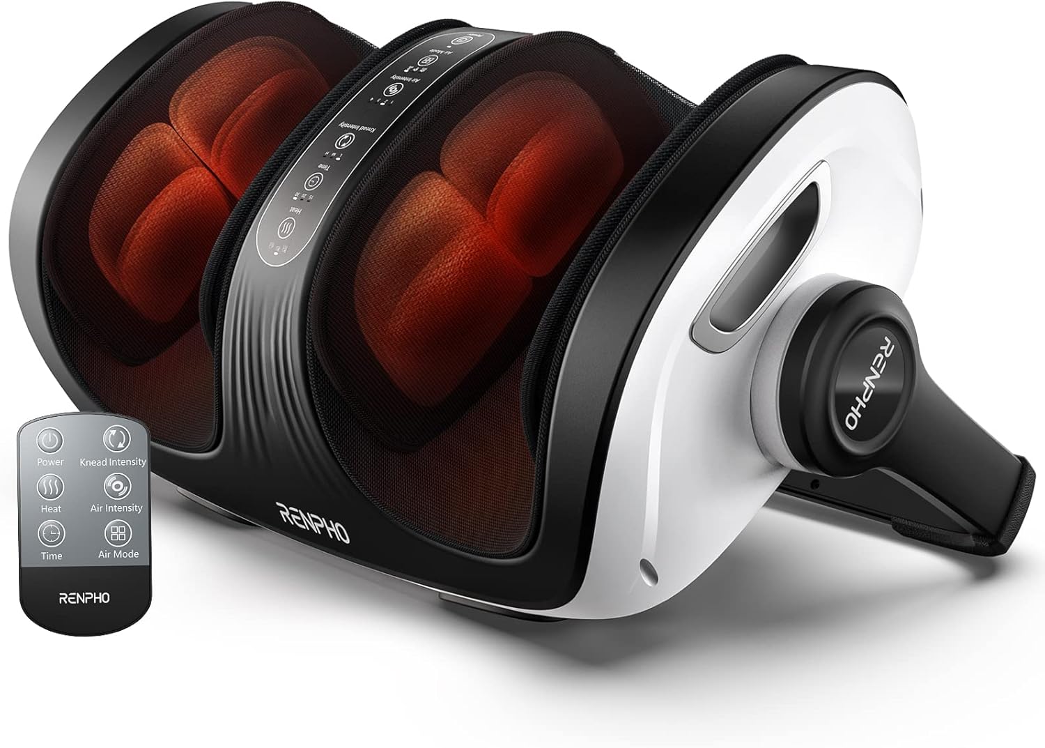 Foot Massager Machine, RENPHO Shiatsu Foot and Calf Massager with Heat and Remote, Deep Kneading and Rolling Calf and Leg Massage with Handle, Fits up to US Men Feet Size 14, for Home and Office