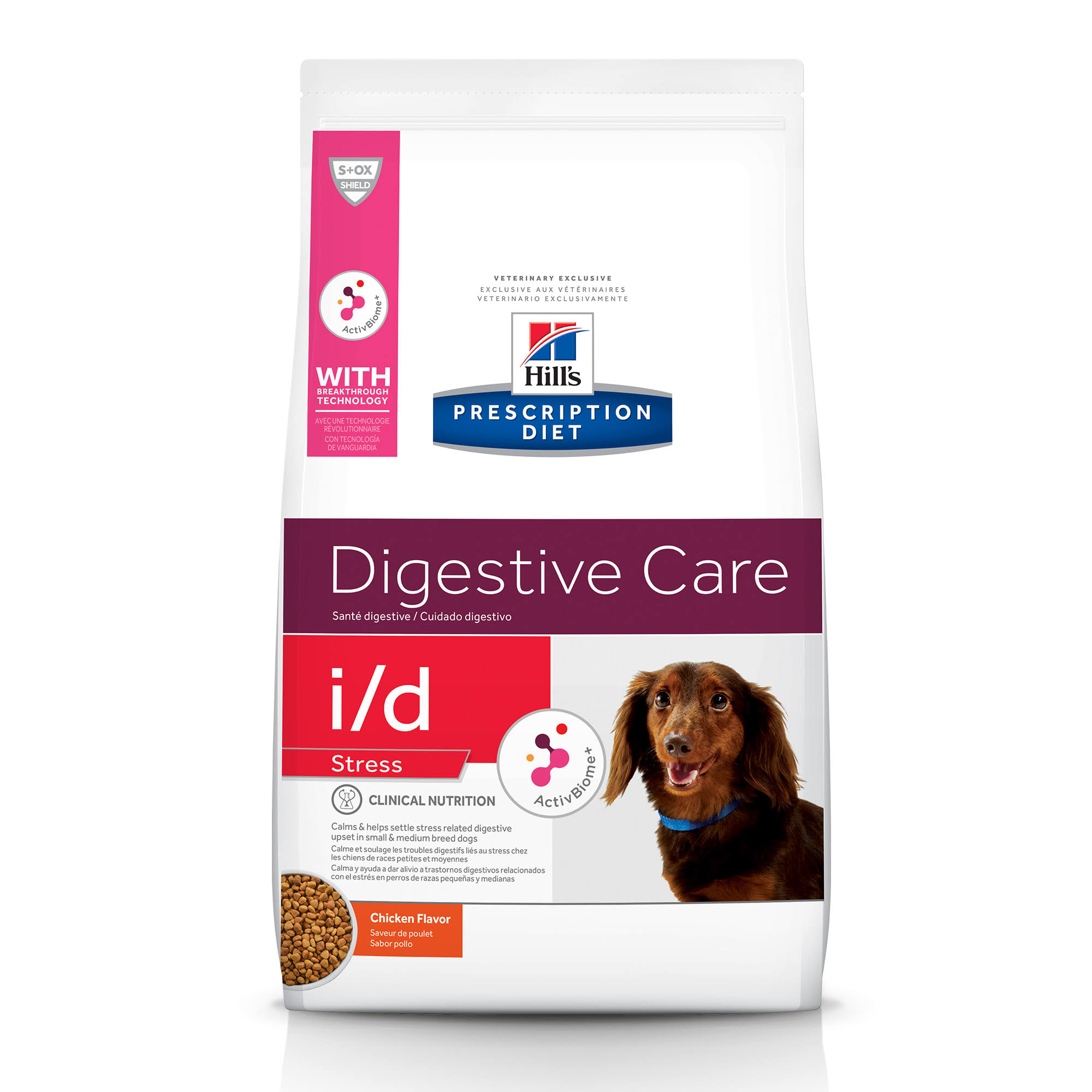 Prescription Diet I/D Dog Nutrition, Therapeutic, Digestive Care, Stress, Chicken Flavor - 14.33 lb