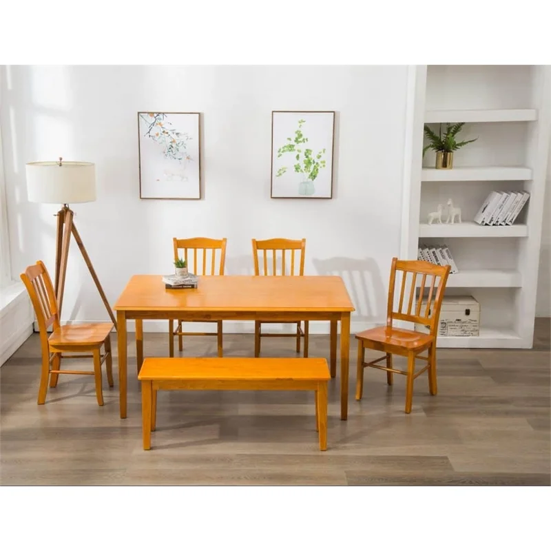 Boraam Shaker Wood Dining Room Chairs - Set of 2 - Oak Finish