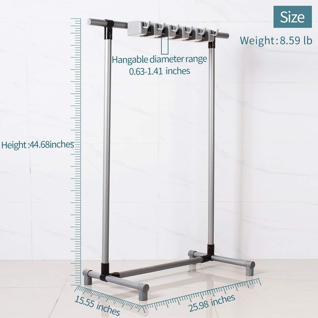 QTJH Broom And Mop Holder Put Wet Mops Movable Floor-Mounted Mop Rack Floor Standing Cleaning Tool Cart Storage For Garden Garage Schools, Hospitals, Factories, Hotels,Property Companies