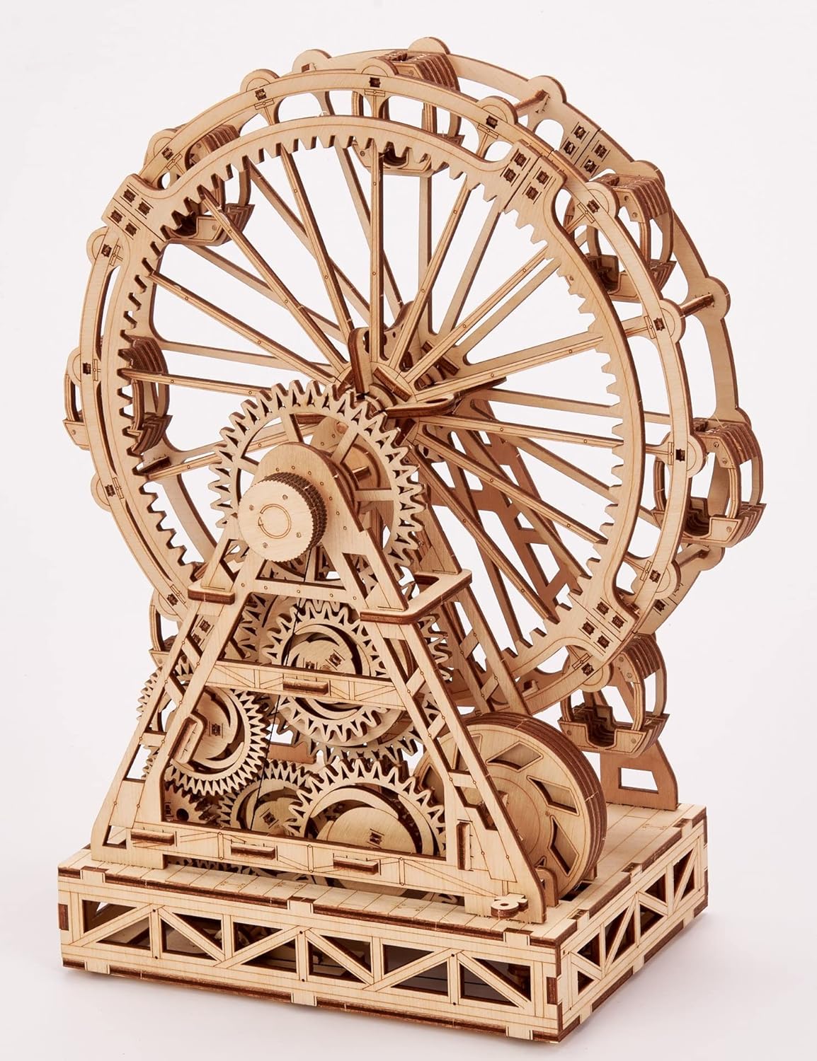 Wood Trick Ferris Wheel Toy Mechanical Model, Observation Wheel - 3D Wooden Puzzle, Eco Wooden Toys, Assembly Model, Brain Teaser for Adults and Kids Pack of 2