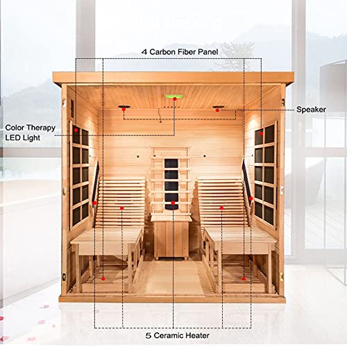 Full Size Portable Steam Saunas for Home Spa, Full Body Sauna Tent for Relaxation, 1500W & 4L Sauna Steamer Machine, Remote Control, Foldable Chair (Black)