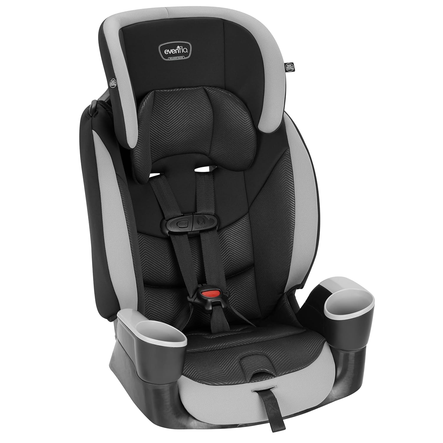 Evenflo Maestro Sport Harness Highback Booster Car Seat, 22 to 110 Lbs., Granite Gray, Polyester & Chase Harnessed Booster, Jameson