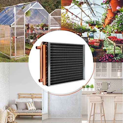 12 x 15 Heat Exchanger Water To Air, Copper Ports for Outdoor Wood Furnaces, Residential Heating and Cooling, and Forced Air Heating