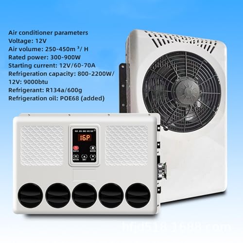 UAHKPA 12V Truck Air Conditioner,Split Type Truck Parking Air Conditioner,Universal 12V Air Conditioner 9000BTU DC Air Conditioner，for Trucks, RVs, trailers, vans, campers, buses, etc