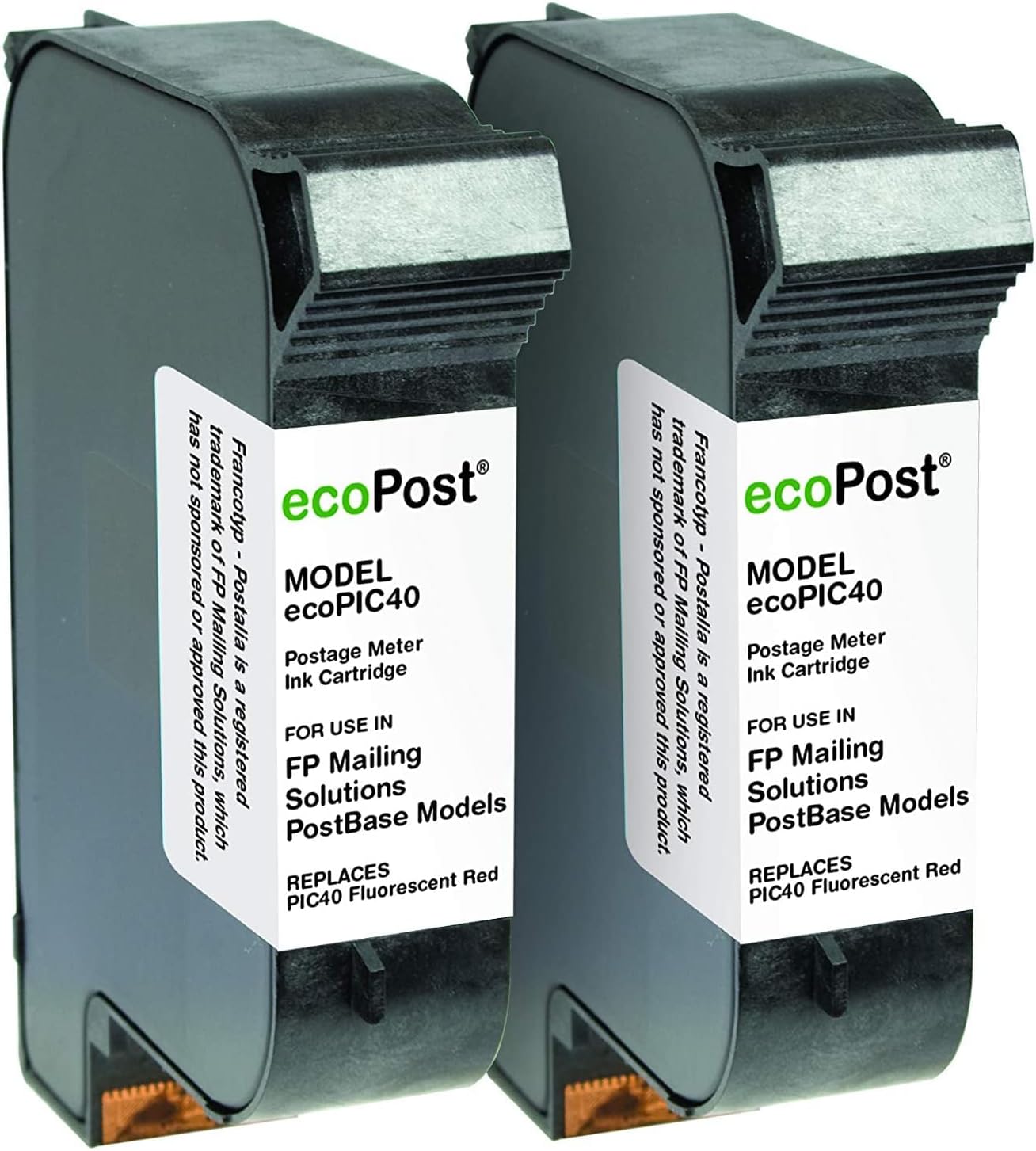 FP PostBase PIC40 High Capacity Fluorescent Red Ink Cartridge Set Franco Postalia