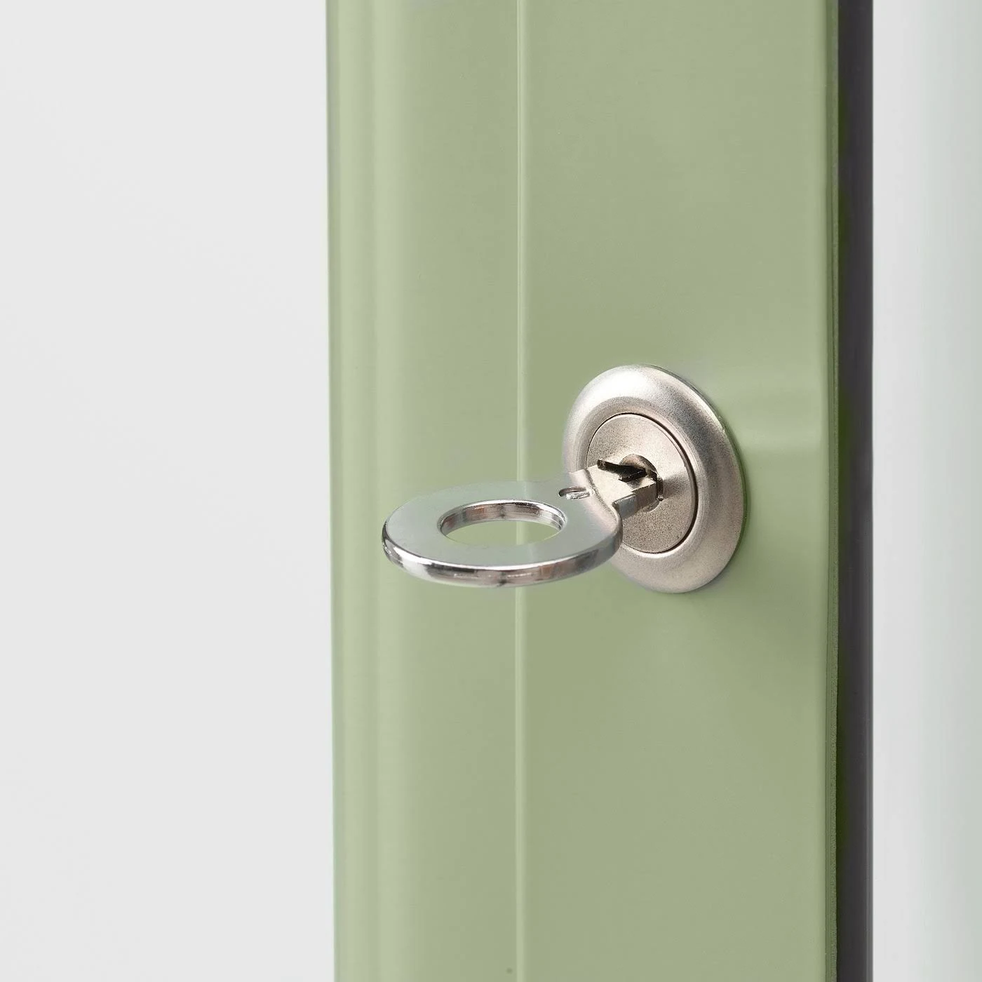 IKEA - FABRIK?R Glass-Door Cabinet, Pale Gray-Green, 22 1/2x59