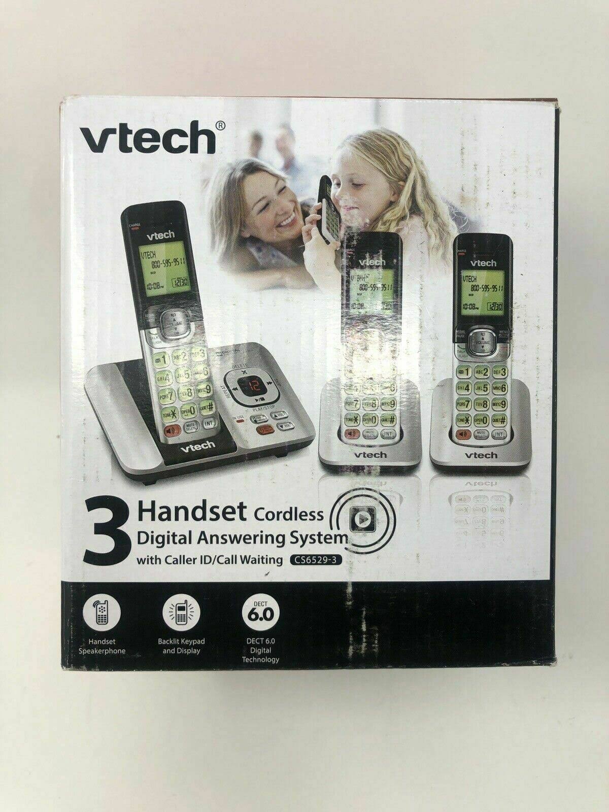 Vtech CS6529-3 3-Handset Expandable Cordless Phone with Answering System-Caller