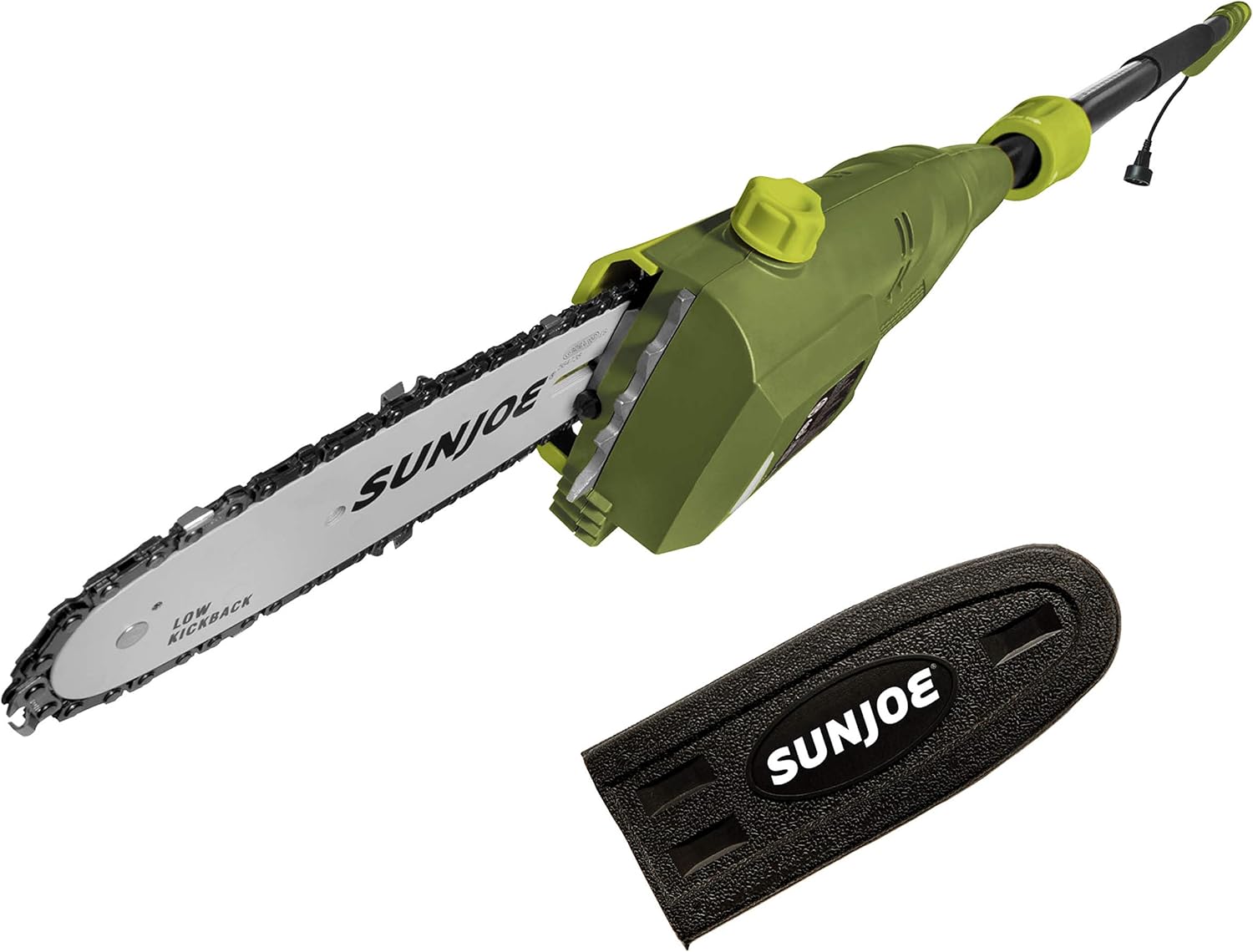 Sun Joe SWJ800E 8-Inch 6.5-Amp Telescoping Electric Pole Chain Saw with Automatic Chain Lubrication System