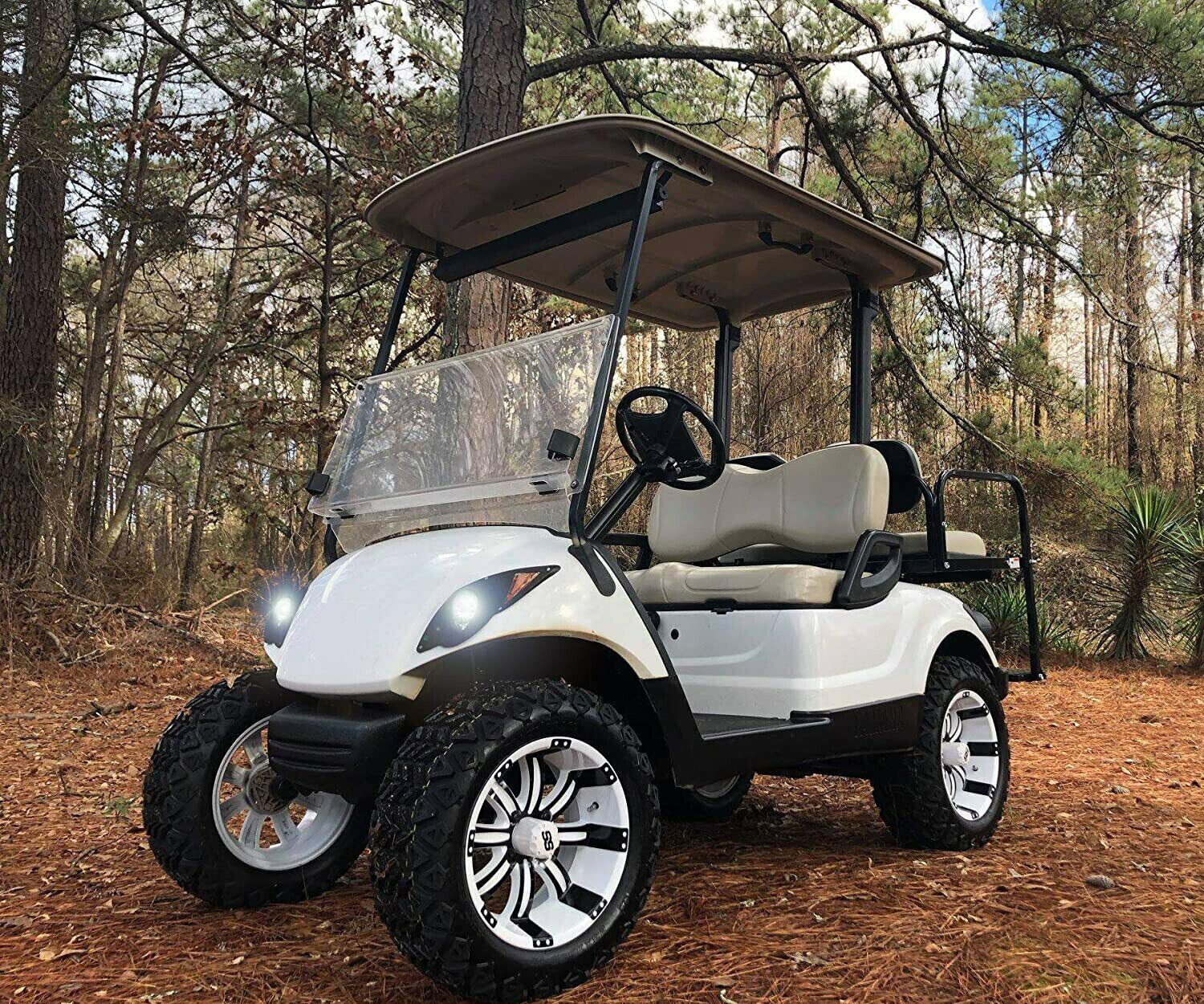 KingFurt Enhance Visibility with Adjustable LED Headlights/Tail Lights for Yamaha G29 Golf Cart - Easy Installation