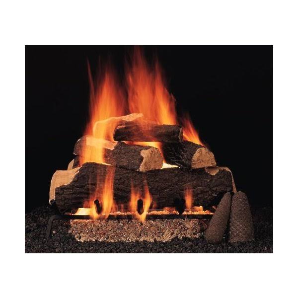 American GAS Log 30x22 Classic Bl Jack Logs with Single Burner and Variable Flame Remote Ready LP
