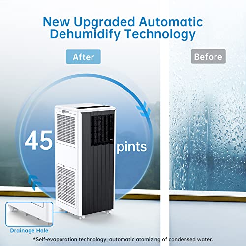 Portable Air Conditioner, Portable AC with Remote Control for Room up to 550 Sq.Ft, 3-in-1 Functions/Digital Display/24 Hrs Timer/Caster Wheels for Home/Office/Dorms
