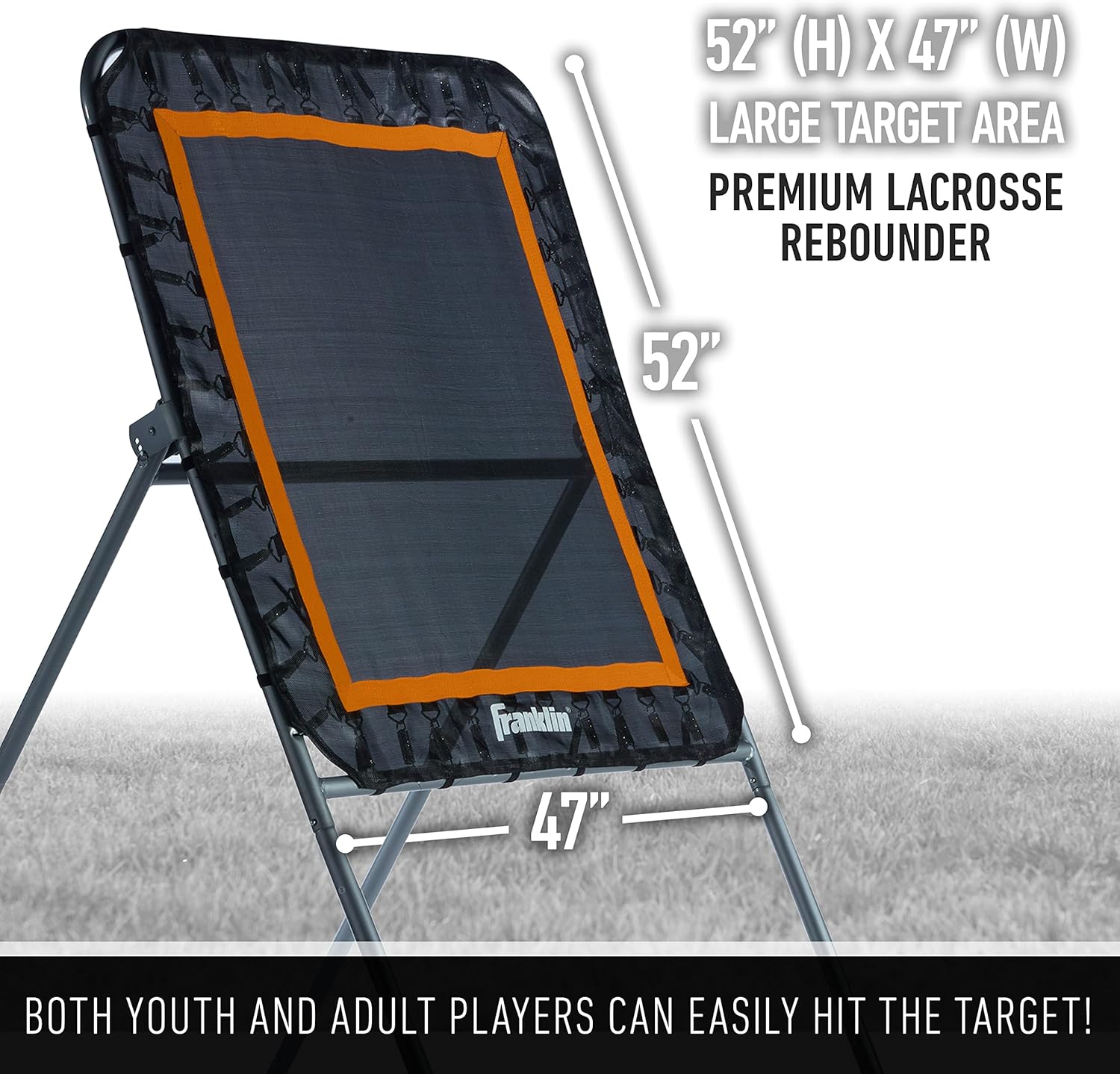 Franklin Sports Lacrosse Rebounder - Lax Bounce Back Net + Rebounder - Portable Shooting Practice Training Aid for Kids + Adults - 4' x 3'