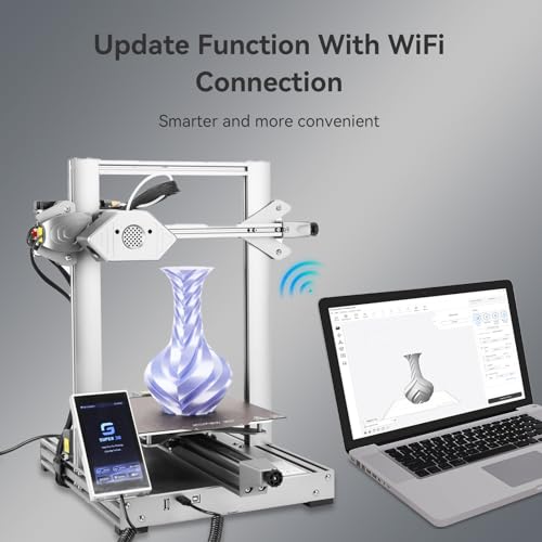 Super3d A3 3D Printer, WiFi Connection, Auto Leveling/90% Pre-Assembled/Heated Pad/Resume Printing, Open Source DIY FDM 3D Printer for Beginners, 5in Touch Screen, Print Size 8.7x8.7x9.8 Inch, Silver