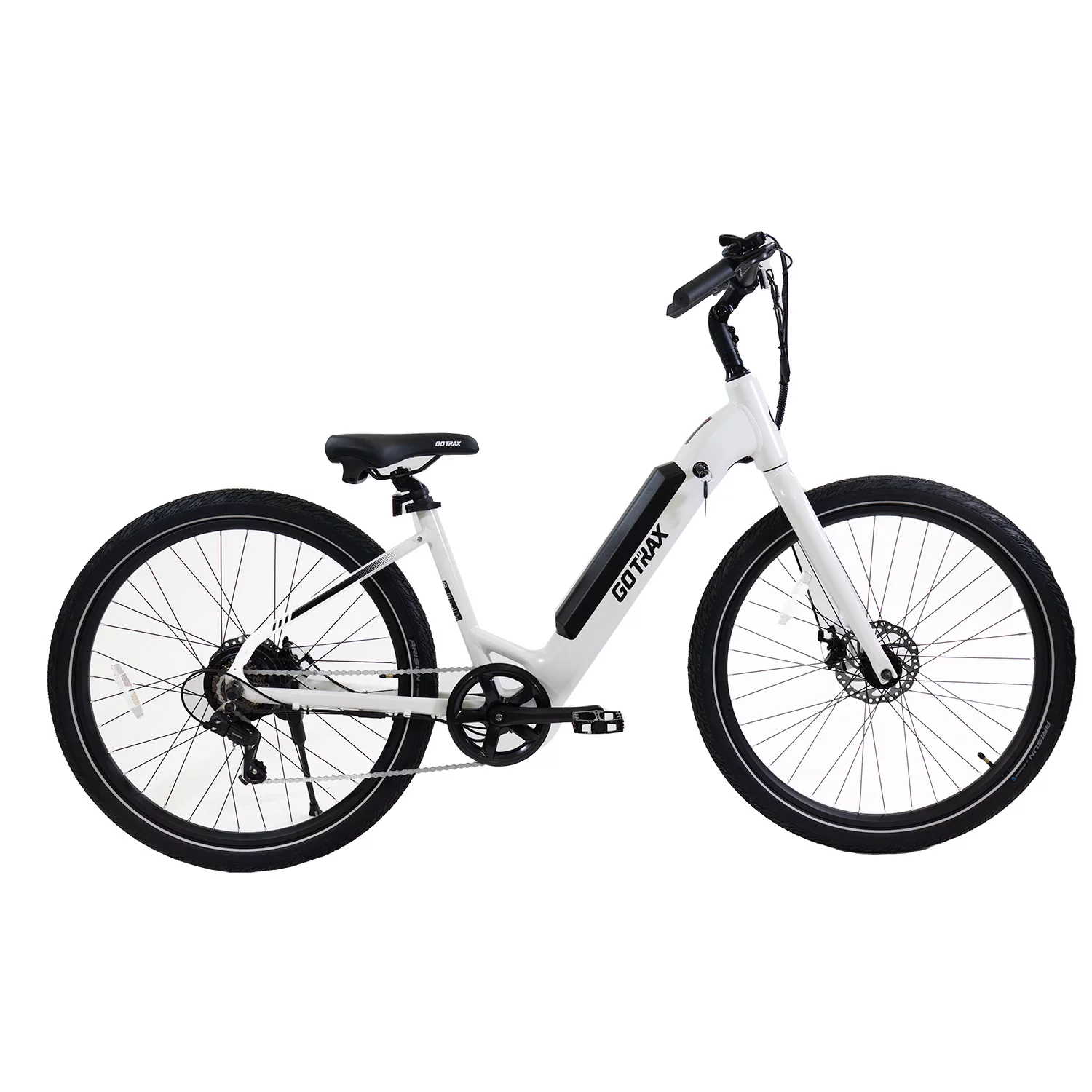 GOTRAX CTI 27.5" Adult Electric Bike, 350W/36V up 20mph Commuter Ebike for Adults, White, Step Thru