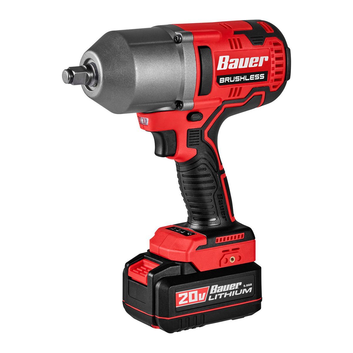 BAUER 20V Brushless Cordless 1/2 in. High-Torque Impact Wrench - Tool Only