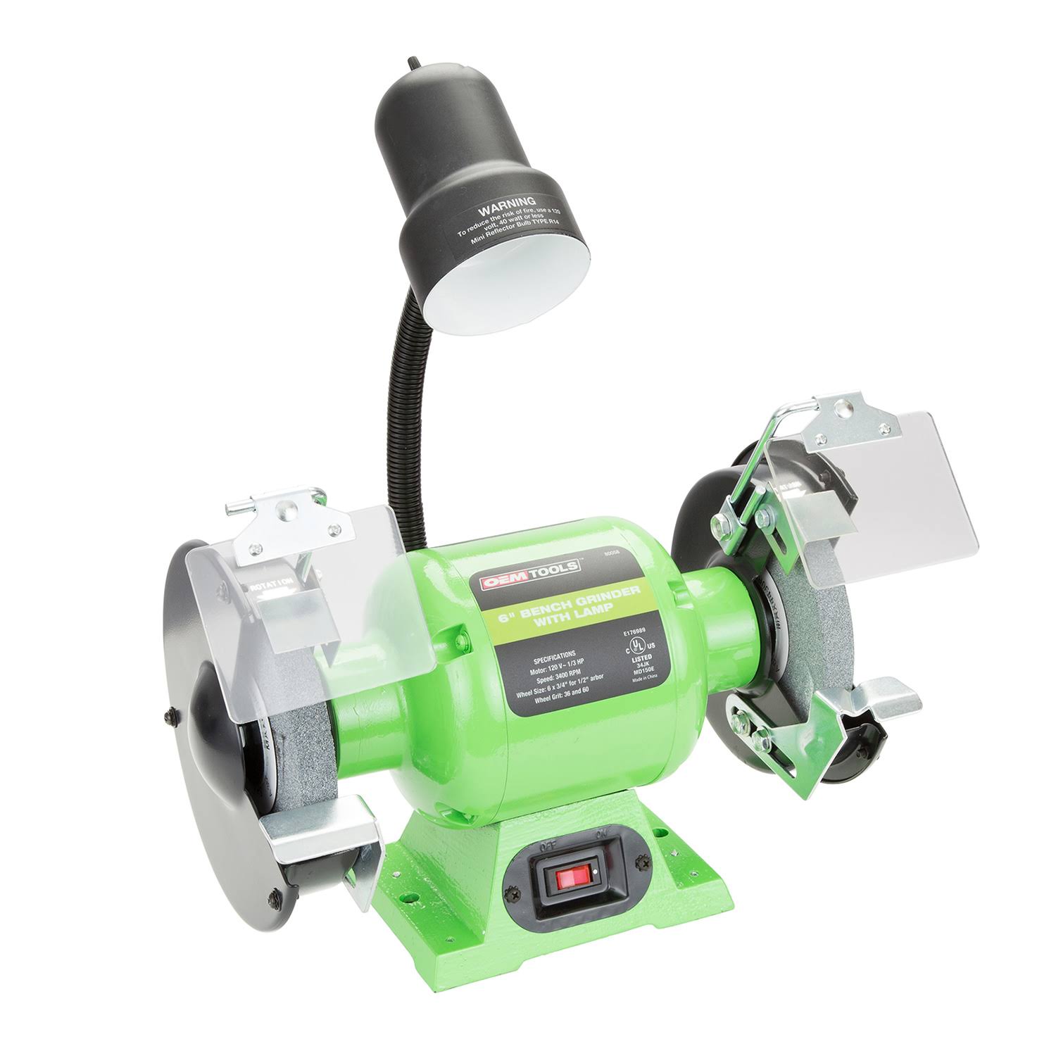 Great Neck 80058 6x22 Bench Grinder with Lamp