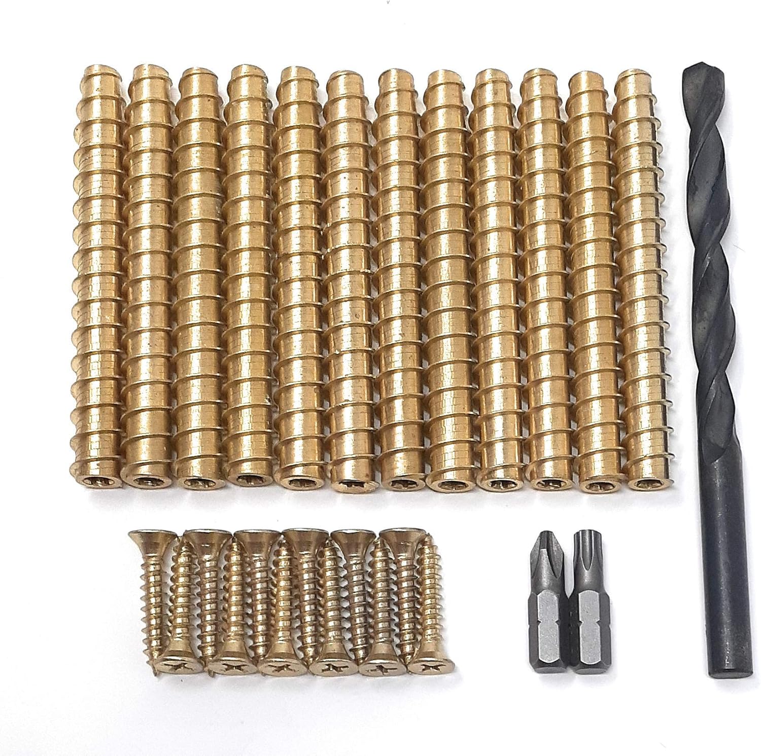 ZZem Screw 8 Pack Stripped Screw Hole Repair Kit - Door Hinge Stripped Screw Hole Repair Kit for Hinges, Strike Plate, Hand Rails Door Reinforcement Kit Pack of 2