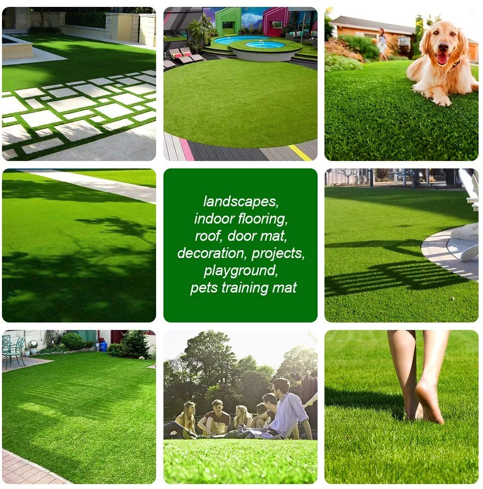 GATCOOL Artificial Grass,1.38" Pile Height Custom Sizes 10' x18‘ Realistic Synthetic Grass, Drainage Holes Indoor Outdoor Pet Faux Rug Carpet for Garden Backyard Patio Balcony 10FTx18FT (sq ft)