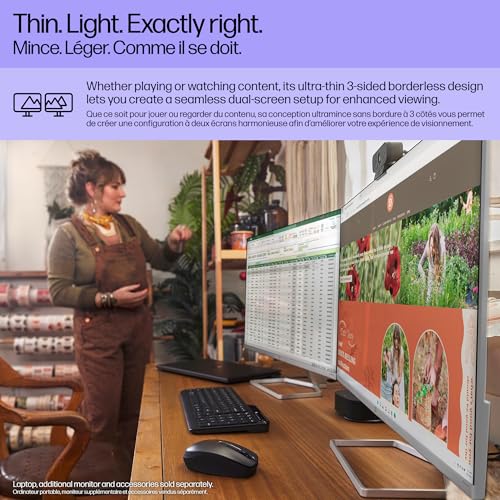HP Series 5 24 inch FHD Monitor, Full HD Display (1920 x 1080), IPS panel, 99% sRGB, 1500:1 contrast ratio, 300 nits, Eye Ease with Eyesafe certification, 524sw (2024)