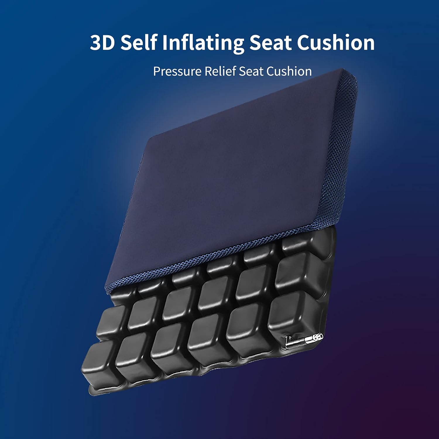 JILITEC Self Inflating Seat Cushion,Air Inflatable Seat Cushion,Chair Cushions for Office Chair,Wheelchair Cushions, Car Seat Cushion,Adjustable Cushion,Non-Slip Hip Protector,16 x 16