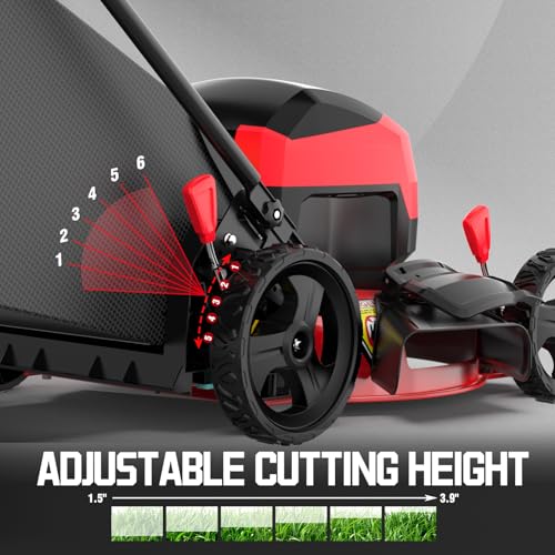 PowerSmart 40V 17" Cordless Electric Lawn Mower, 3-in-1 Brushless Push Lawn Mower with 4.0Ah Battery & Charge