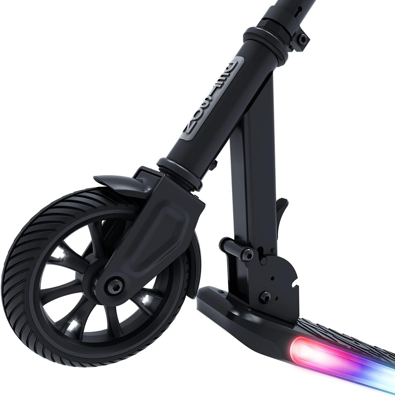 Jetson Omega Electric Scooter, Up To 10 MPH, Range Up To 5 Miles, 150-Watt Motor, Foldable, 3 Speed Mode, Light-Up Deck, Ages 8+, Black, JOMEGA-BLK