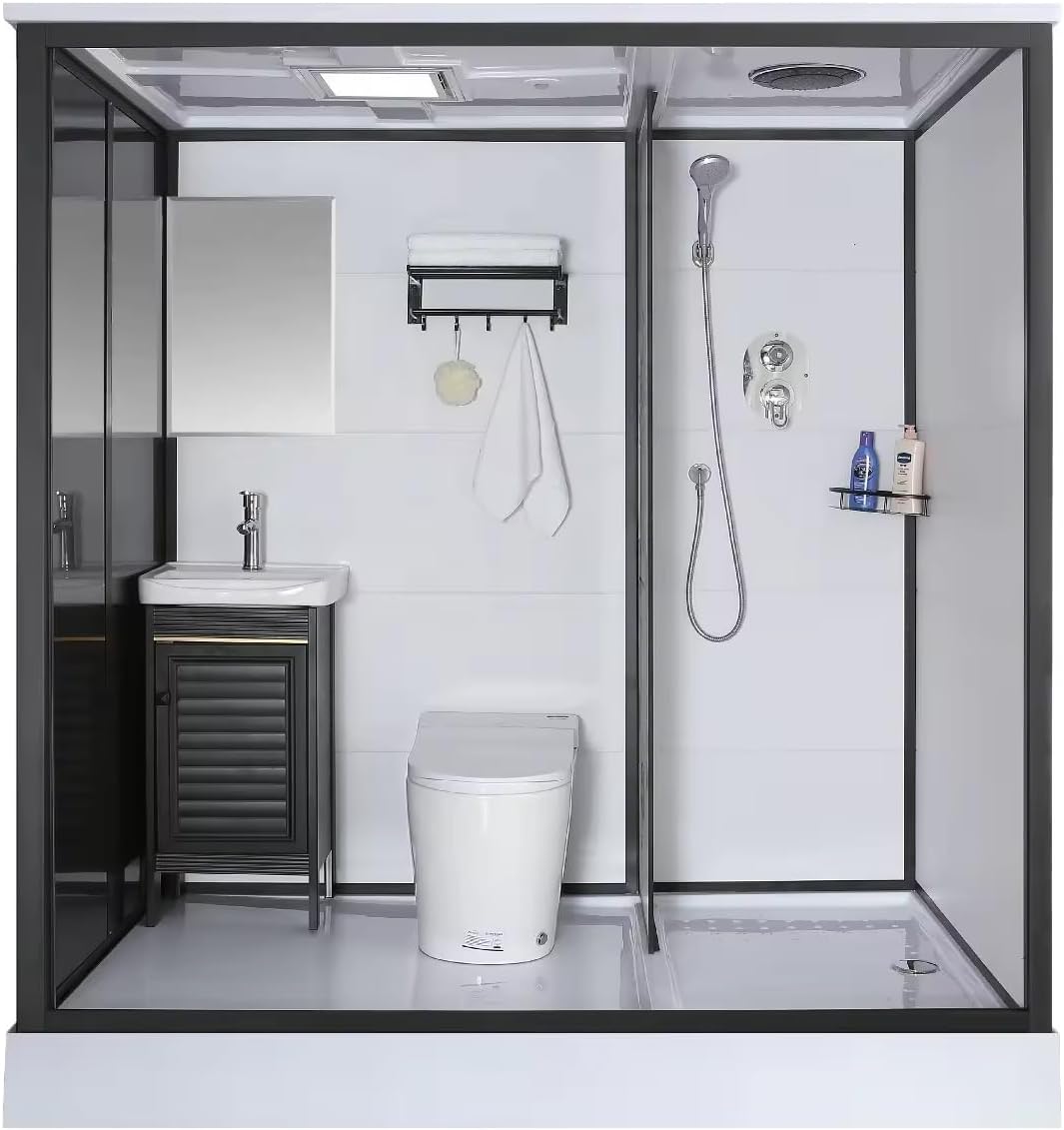 Luxury Multi-Function Prefab Bathroom Unit - Ready Toilet Shower Cubicle Set, High-End Design for Convenience and Style, Ideal for Modern Living Spaces, Easy Installation