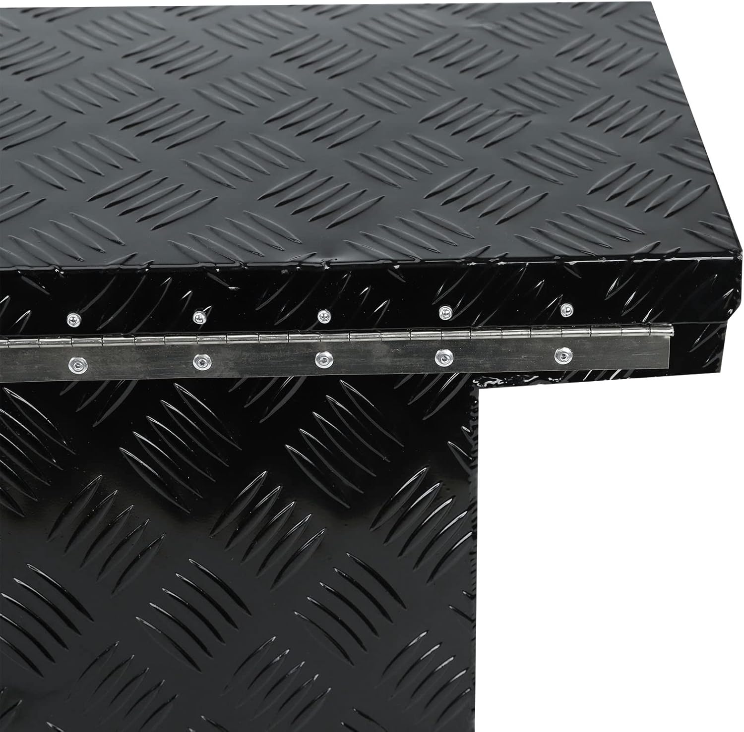 18X17X17.75 Black Aluminum 5 Bar Tread Tool Box Truck Car Outdoor Trailer Pickup Underbody Toolbox,RV Storage Organizer，Underbed Tools Organizer W/Lock Latch w/Keys