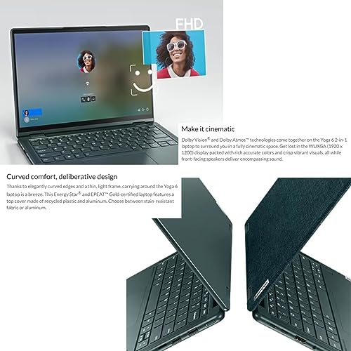 Lenovo Yoga 6 2-in-1 Convertible Touchscreen Laptop, 13.3"" WUXGA (1920 x 1200) Laptop, 8GB RAM, 256GB SSD, AMD Ryzen 5 7530U(up to 4.5GHz, Beat Intel i7-1165G7), Thin, WiFi 6, Win 11 Home