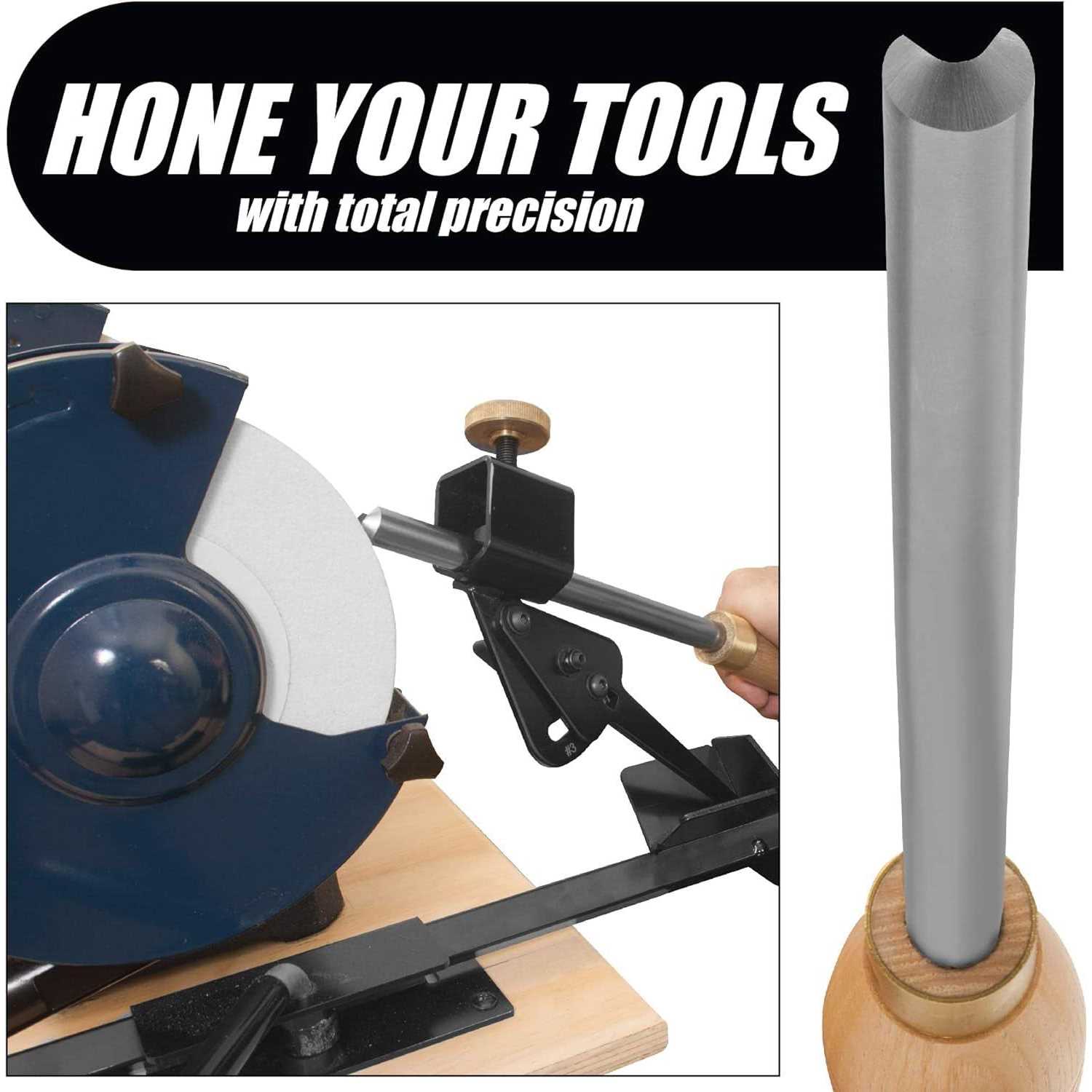 Pro Grind Sharpening System for 6 Inch Grinders to Sharpen Lathe Turning Tools, Chisels, Skews, Bowl Spindle Gouges • Includes Setup Blocks and Quad - Shop Hardware Tools Online Store