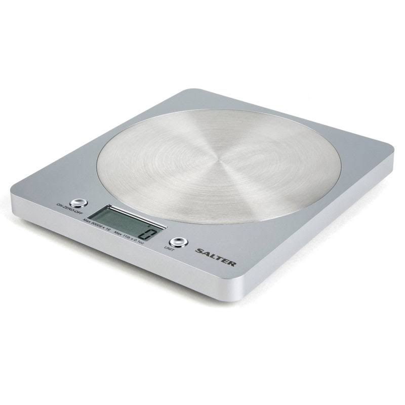 Salter Digital Kitchen Weighing Scales - Slim Design Electronic Cooking Appliance for Home / Kitchen, Weigh Food Up to 5kg Aquat