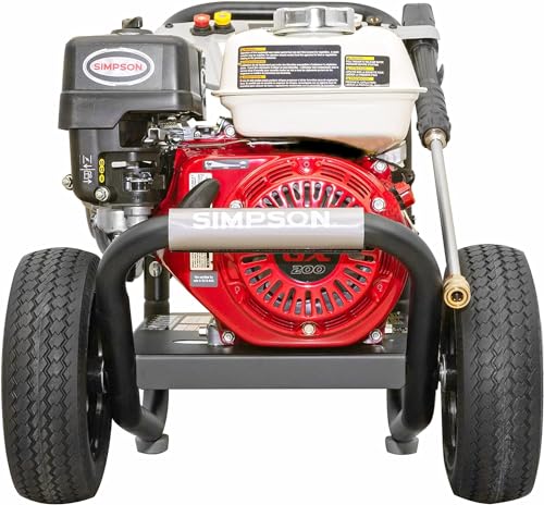 Simpson 61014 3500 PSI at 2.5 GPM Honda GX200 with AAA AX300 Axial Cam Pump Cold Water Professional Gas Pressure Washer PS61002-S