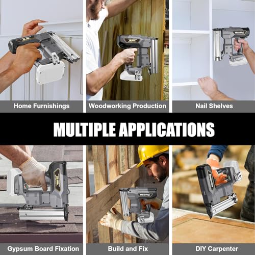 Cordless 18GA Brad Nailer for Dewalt 20V Max, 18 Gauge Nail Gun with 1000 Nials for Wood Carpentry, Brushless, 2 Mode, 5/8 to 1-1/4 Inch, Tool Only