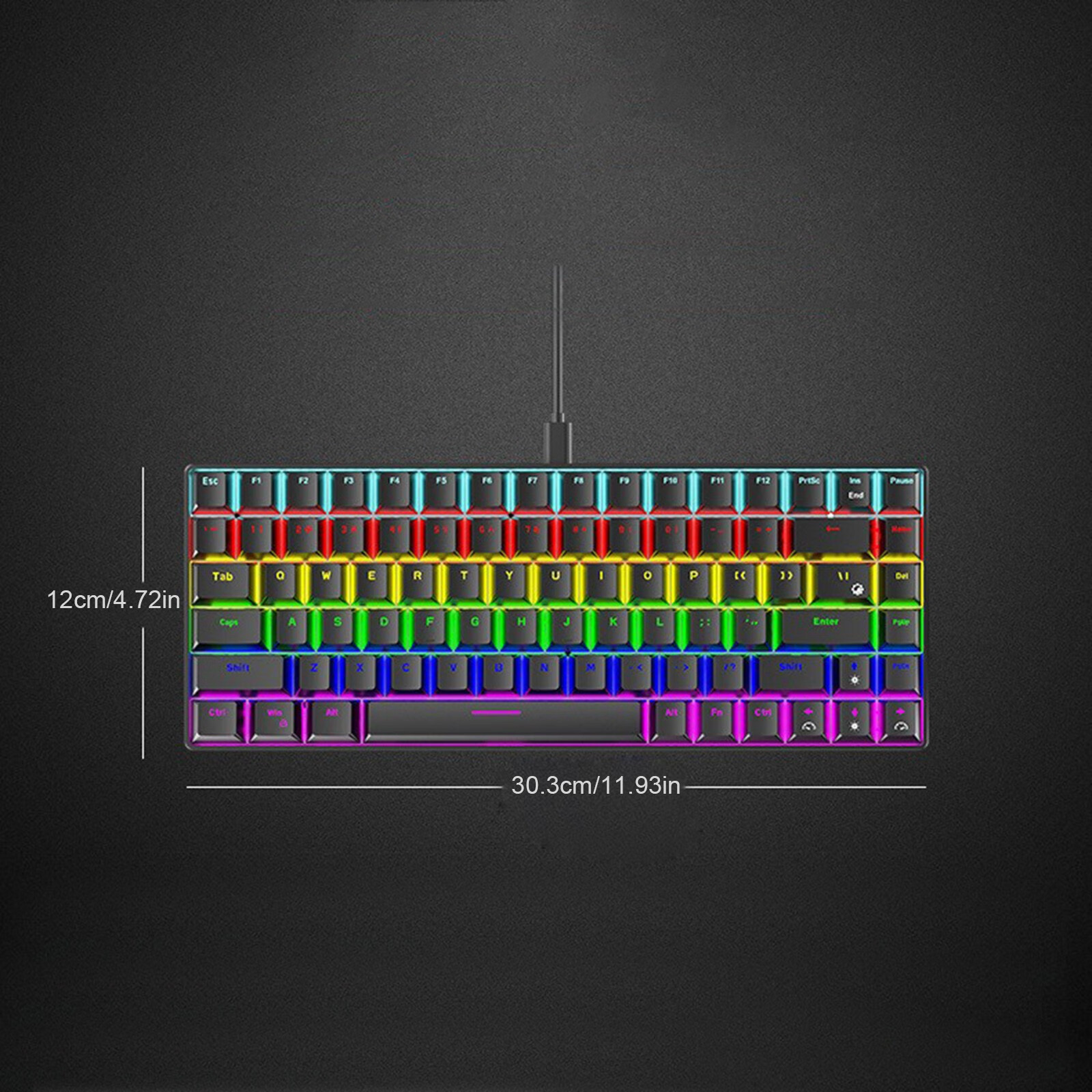 Jpgif 84 Key RBG Luminous Mechanical Keyboard USB C Wired 70% Compact Ergonomic Waterproof Keyboard For PC