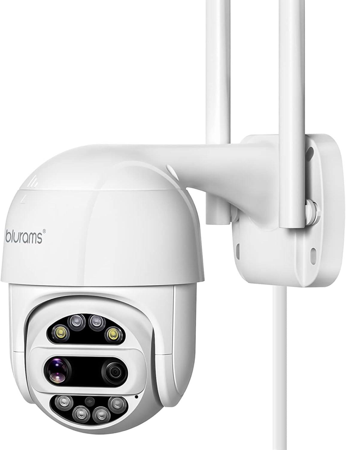 Security Camera Outdoor 3MP, blurams Dual-Lens Outdoor Camera, 360 Degree Pan/Tilt/Zoom Security Camera System w/ Motion Tracking, Two-Way Talk, IP66 Weatherproof, Siren Alarm, Color Night Vision