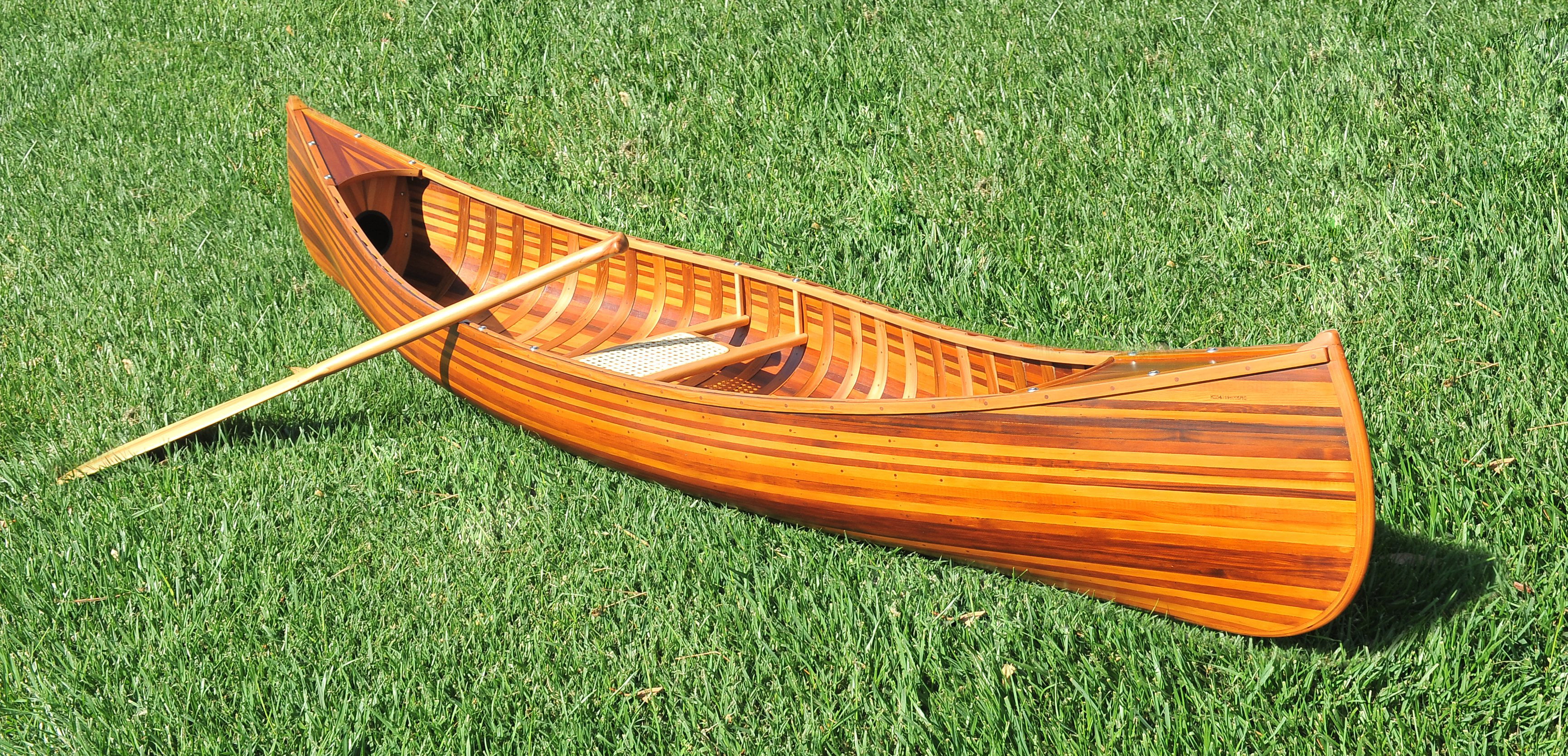 Wooden Canoe With Ribs Curved Bow Matte Finish 10 ft