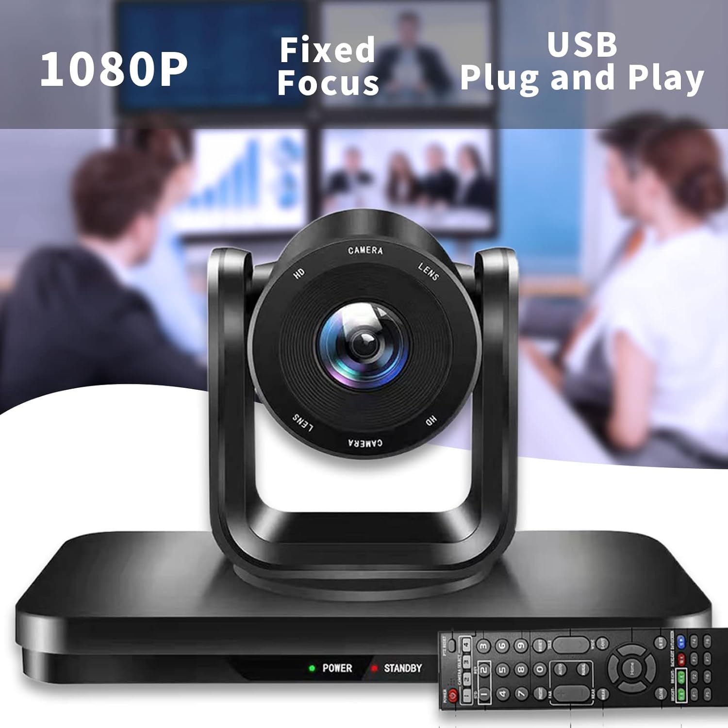 4X Digital Zoom PTZ Camera USB2.0 Video Conference Room Camera 1080P Conferencing System Computer Webcam for Living Streaming,Business Meeting