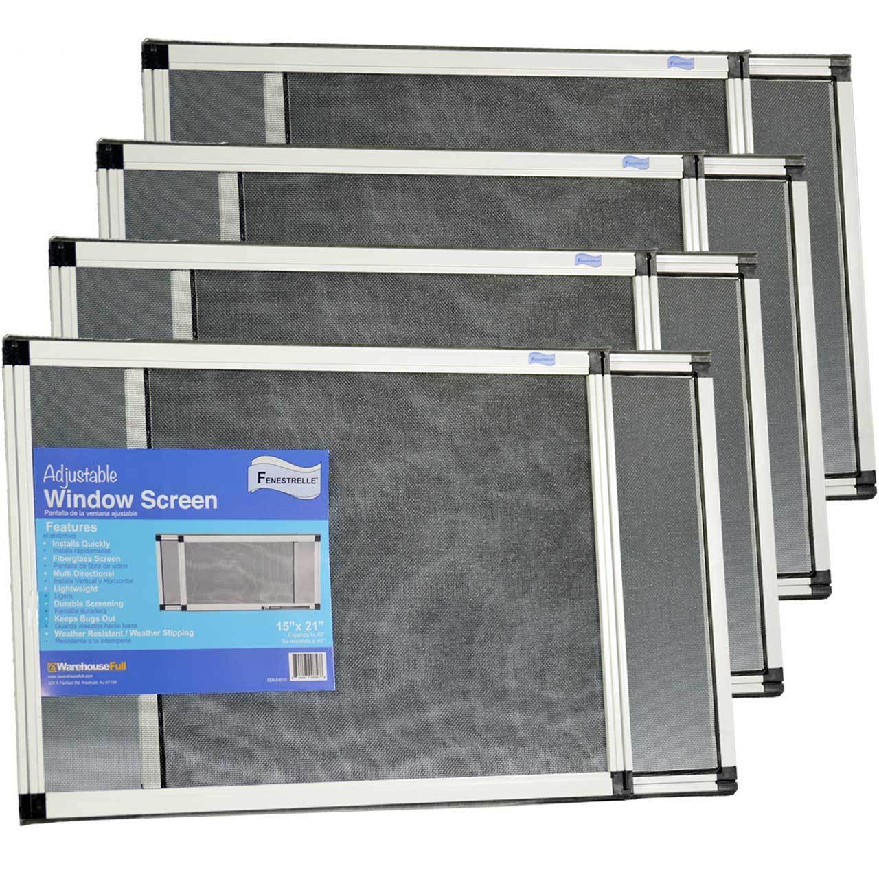 Fenestrelle Expandable Window Screen, 2 Way Adjustable, Horizontal (15 inchh x 21-40 inchw) or Convert to Vertical (21 inchh x 1