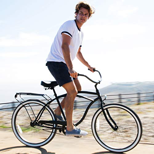 sixthreezero Around The Block Men Beach Cruiser Bike, 1/3/7/21 Speed Bicycles, 26"/24" Wheels, Multiple Colors