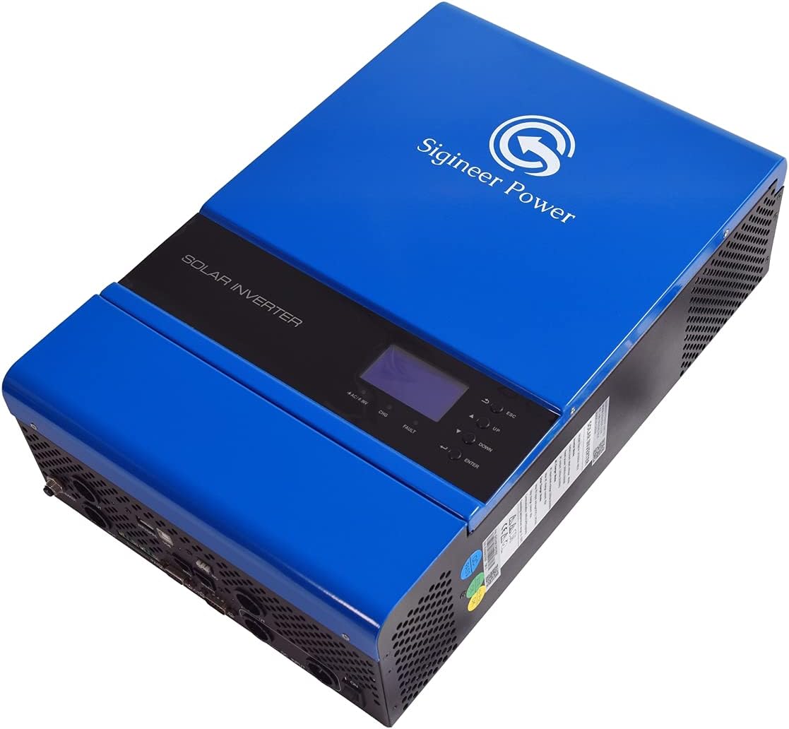 Sigineer Power 3000W Solar Inverter,Built-in 80A MPPT Solar Charge Controller,48V DC to 120V AC Pure Sine Wave Inverter,for 48 Volt Off-Grid Solar System,Parallel and Stackable