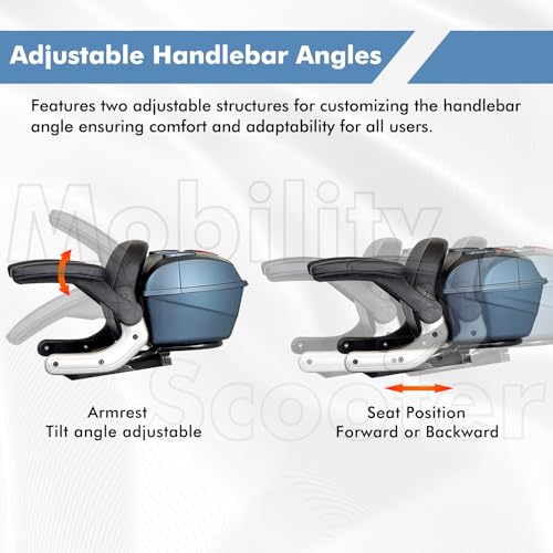 Heavy Duty 4 Wheel Mobility Scooters for Adults, 800W Powered All Terrain Mobility Scooters with Seat and Remote Control, Handicap Scooters for Seniors Outdoor Long Range Travel (Sliver)