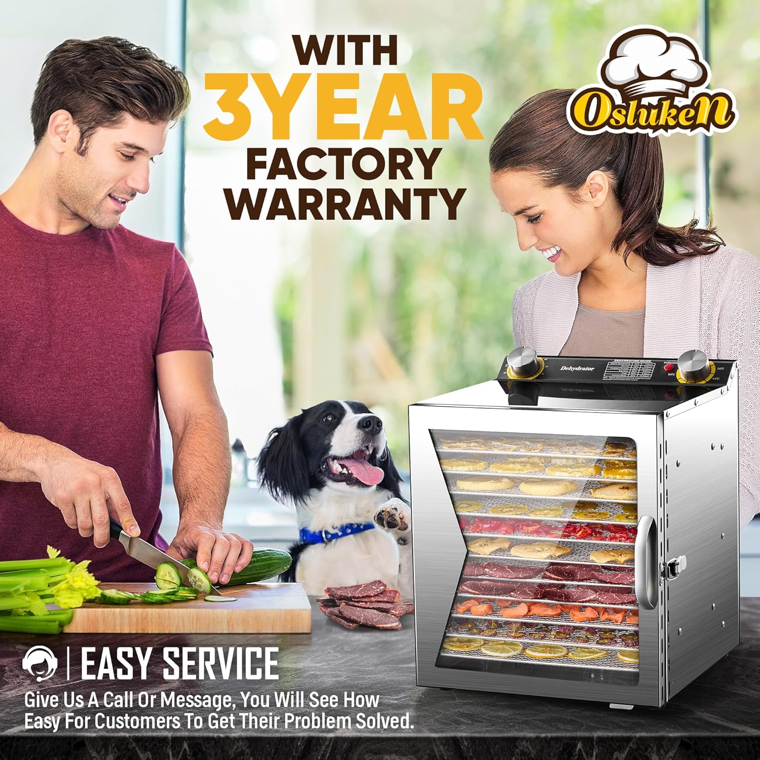 Food Dehydrator Machine 800W, 12 Stainless Steel Trays Dehydrated Dryer with 12H Timer & 86°F-194°F Temperature Control for Beef Jerky, Meat, Fruit, Herb, Dog Treats, Veggies, Recipe Book