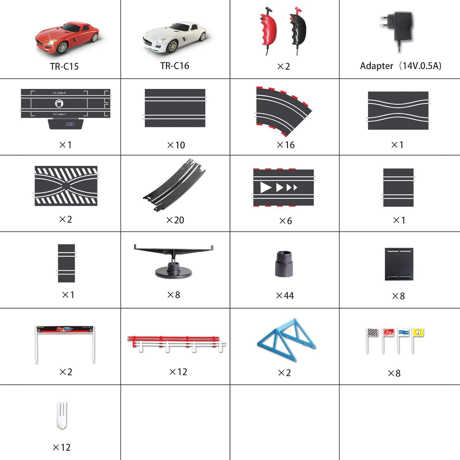 AGM MASTECH Slot car Set with Racing Assistant APP No.ASR-02 1:43 Scale