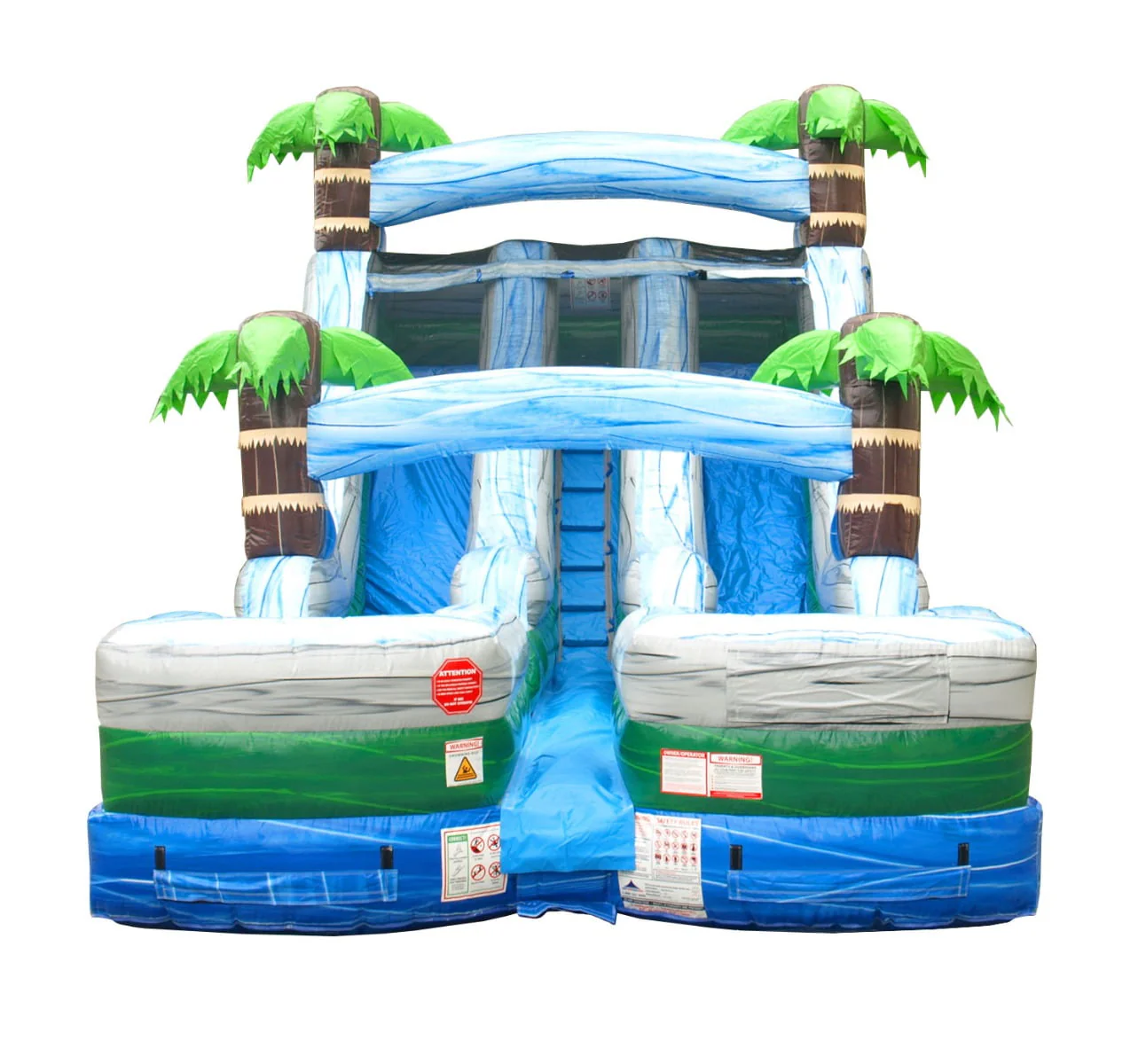 TentandTable Commercial Inflatable Water Slide, Rainbow Double Lane with Blower, 13'