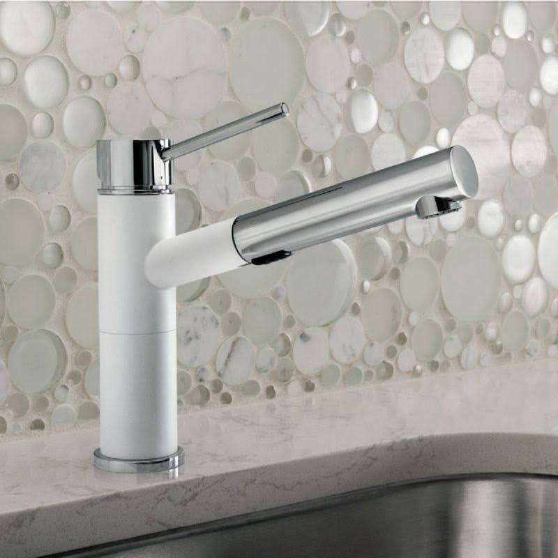 Blanco Alta Pull Out Spray Kitchen Faucet, White 441621