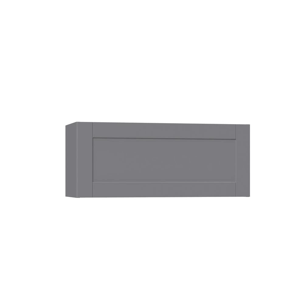 J Collection Shaker Assembled 36 in. x 15 in. x 14 in. Wall Bridge Cabinet with Lift Up Door in Gray