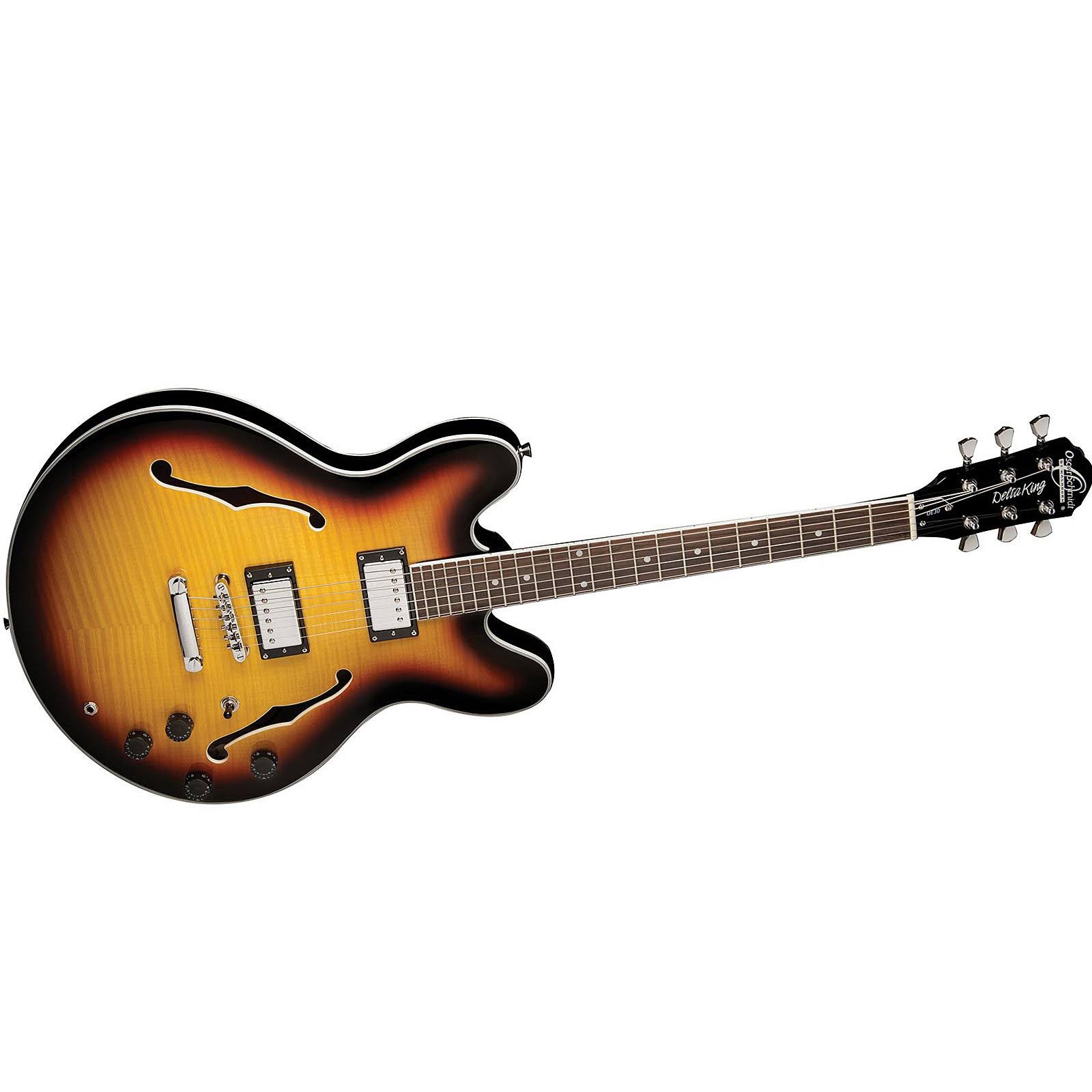 Oscar Schmidt OE30TS Semi Hollowbody Electric Guitar - Sunburst