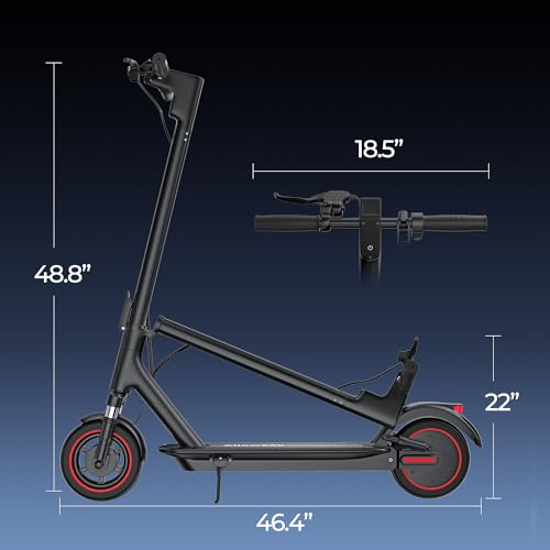 Electric Scooter, 10" /8.5" Solid Tires, 500W/350W Motor,19/22Mph, 22/28/52 Miles Long Range, Folding E-Scooter with Dual Suspension and Braking System