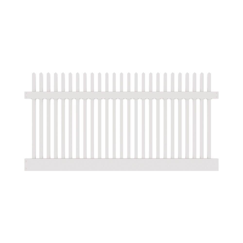 Veranda Yukon Straight 4 ft. H x 8 ft. W White Vinyl Un-Assembled Fence Panel 73011681